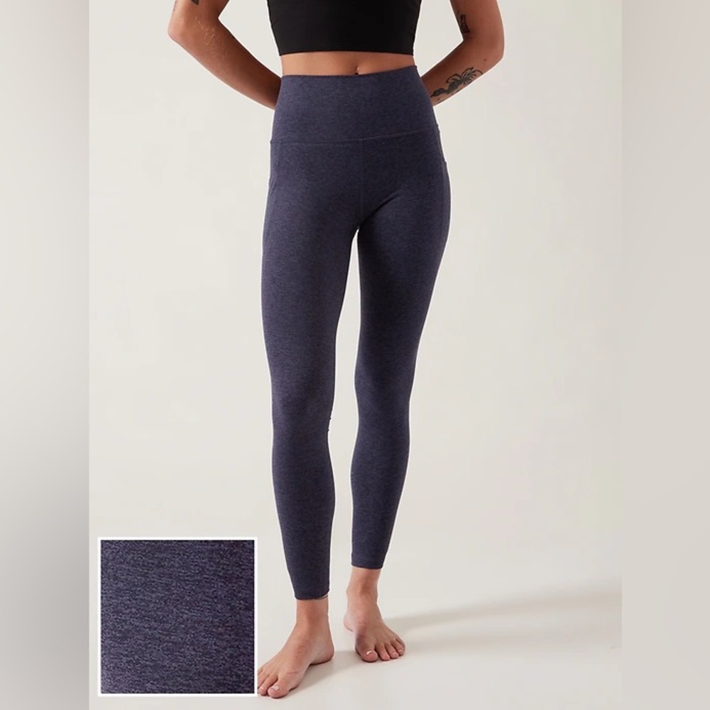 NWT Athleta Salutation Stash Pocket Softluxe Blue Leggings